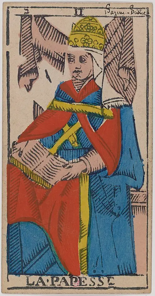 Die Päpstin · La Papesse. Historische Camoin-Karte, um 1890–1900, nach dem Conver-Muster.